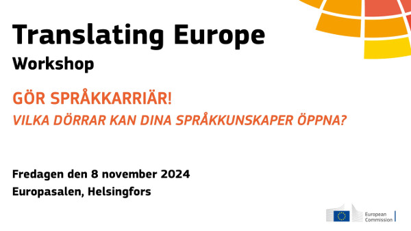 Translating Europe Workshop 8.11 – Gör språkkarriär!